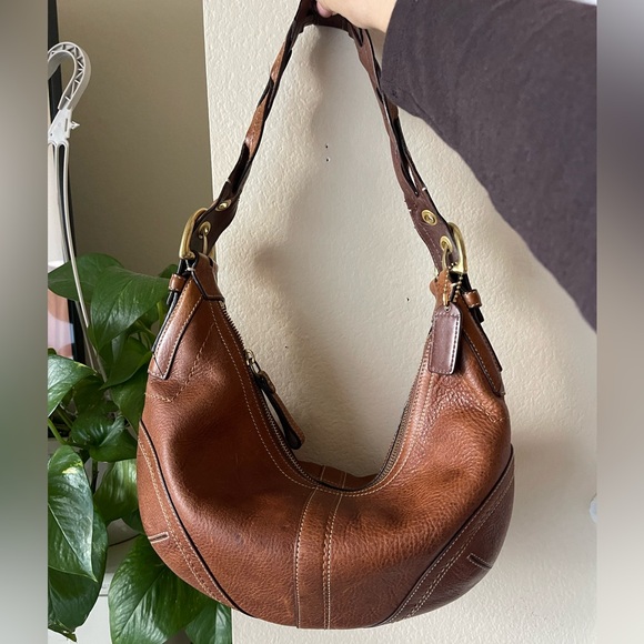 Coach Brown Leather Hobo Bag - Picture 1 of 7